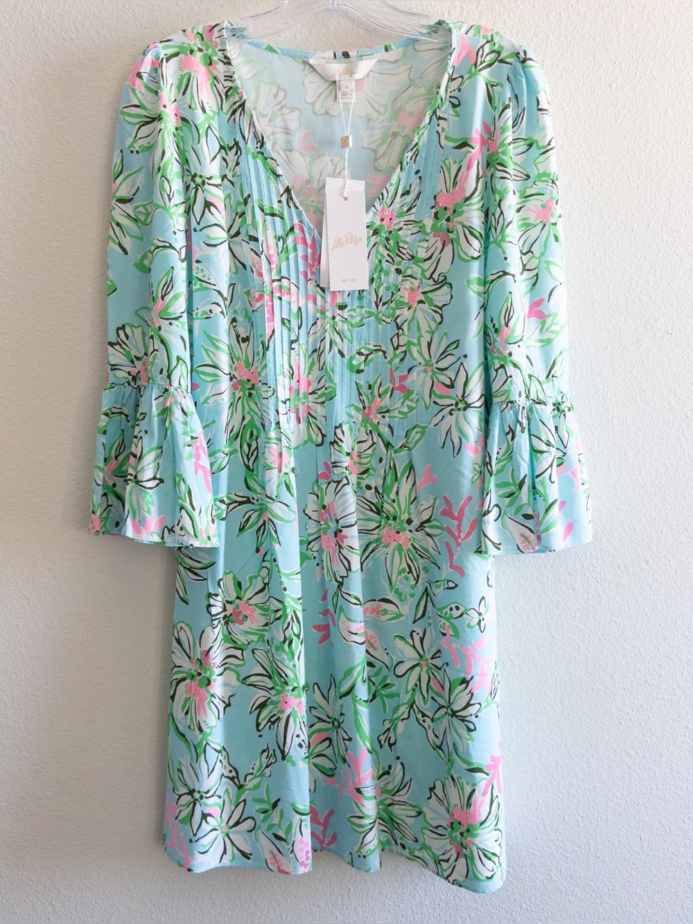 NWT Lilly Putlizer Danika 3/4 Sleeve Tunic Dress in Sun of a Bun size 6